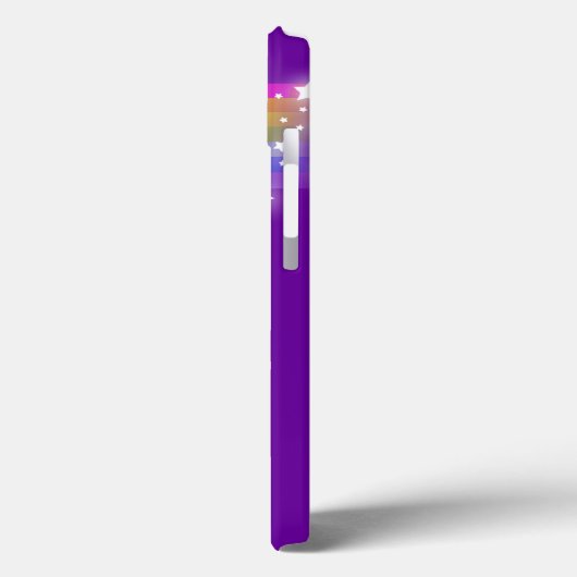 Bezeichneter Regenbogen auf lila Pad-Luftgehäuse Case-Mate iPhone Hülle (Rückseite / Links)