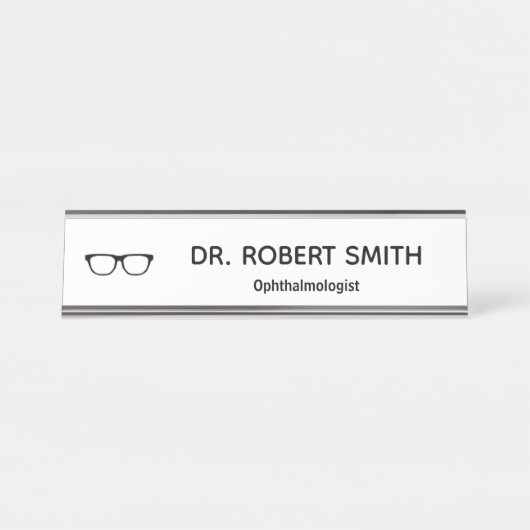 Bezeichnung "Brille" Schreibtischnamensplakette (Vorderseite )