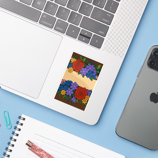 Bezeichnung der Blume Aufkleber (Laptop mit iPhone)