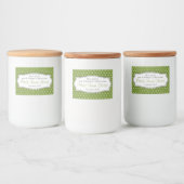 Bezeichnung der Blume "Pitted Green Olives Polka" Lebensmitteletikett (Flaschen)