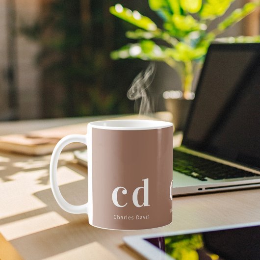 Bezeichnung der braunen Monogramm-Initialen Kaffeetasse