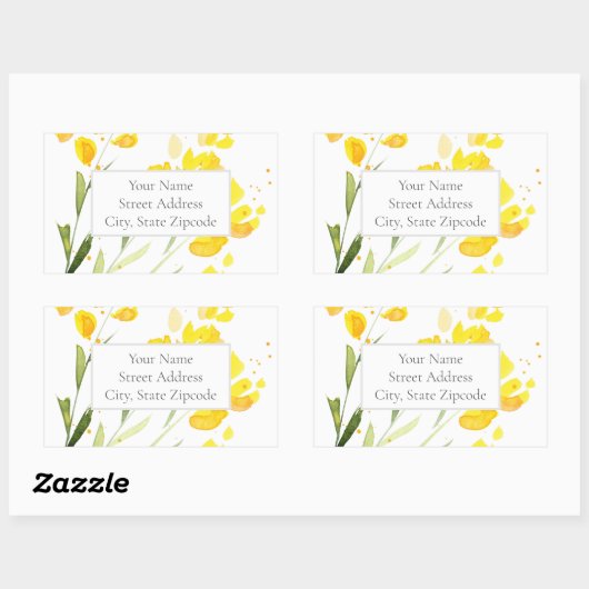 Bezeichnung der gelben Wildblumen Rechteckiger Aufkleber (Blatt)