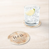 Bezeichnung der holzrustikalen Hochzeitmonogramm S Runder Pappuntersetzer (Vor Ort)