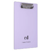 Bezeichnung der Initialen der Violettlavender Mono Klemmbrett (Rechts)