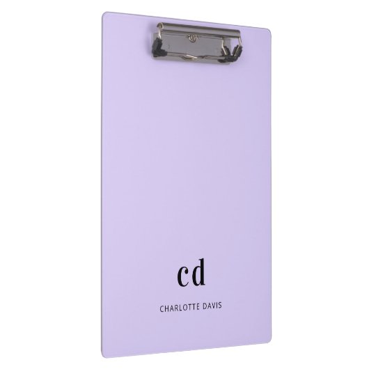 Bezeichnung der Initialen der Violettlavender Mono Klemmbrett (Rechts)