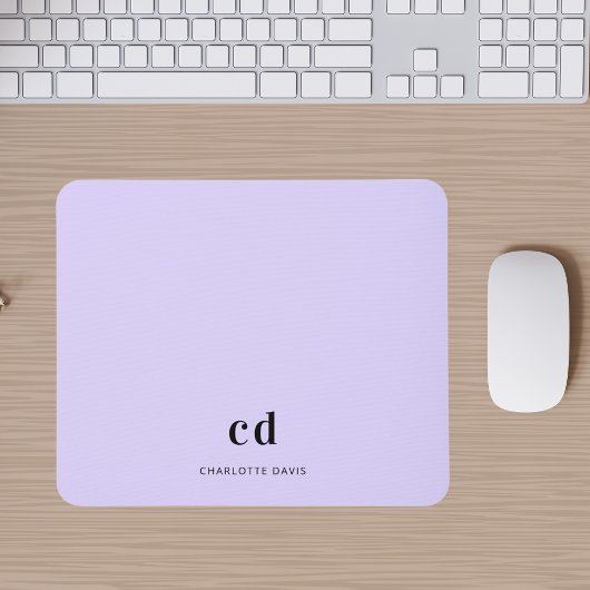Bezeichnung der Initialen der Violettlavender Mono Mousepad