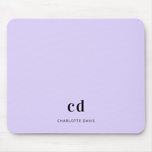 Bezeichnung der Initialen der Violettlavender Mono Mousepad (Vorne)