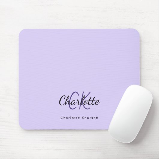 Bezeichnung der Initialen der Violettlavender Mono Mousepad (Mit Mouse)
