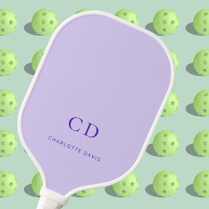 Bezeichnung der Initialen der Violettlavender Mono Pickleball Schläger