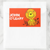 Bezeichnung der Löwenbuchplatte Orangenkleber Rechteckiger Aufkleber (Tasche)