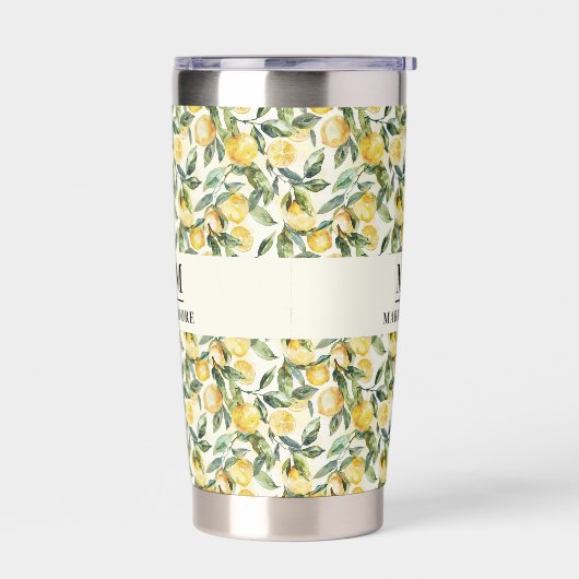 Bezeichnung der Monogramm-Initialen von Lemons Thermobecher (Links)