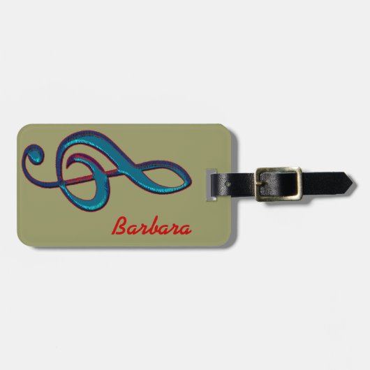 Bezeichnung der Musiknote Gepäckanhänger (Vorderseite horizontal)