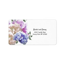 Bezeichnung der Peony Floral Address Label Adressaufkleber