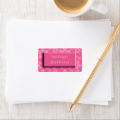 Bezeichnung der rosa Blume Adressaufkleber (Insitu)