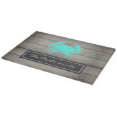 Bezeichnung der Rustikalen Aquamarinen Blauen Kreb Schneidebrett (Ecke)