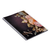 Bezeichnung der rustikalen Monogramm Pink Floral F Notizblock (Rechte Seite)