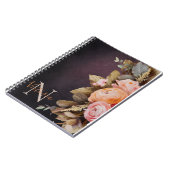 Bezeichnung der rustikalen Monogramm Pink Floral F Notizblock (Linke Seite)