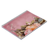 Bezeichnung der rustikalen Monogramm Pink Floral F Notizblock (Linke Seite)