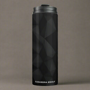 Bezeichnung der schwarzen geometrischen Textur Cla Thermosbecher