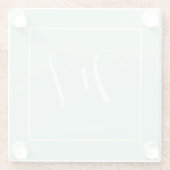 Bezeichnung der Seeoam Green Custom Monogram Name Glasuntersetzer (Rückseite)