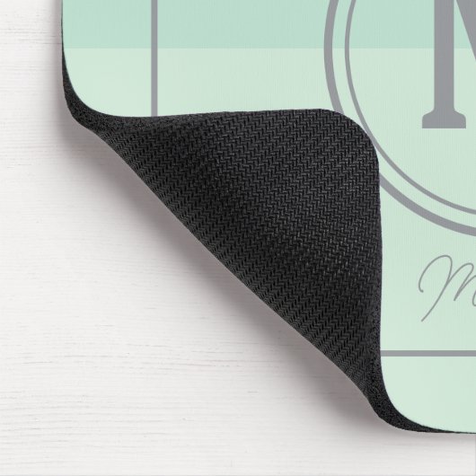 Bezeichnung der Seeoam Green Custom Monogram Name Mousepad (Ecke)