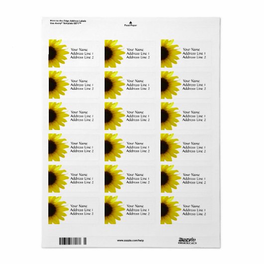 Bezeichnung der Sonnenblume Adressaufkleber (Vorne)
