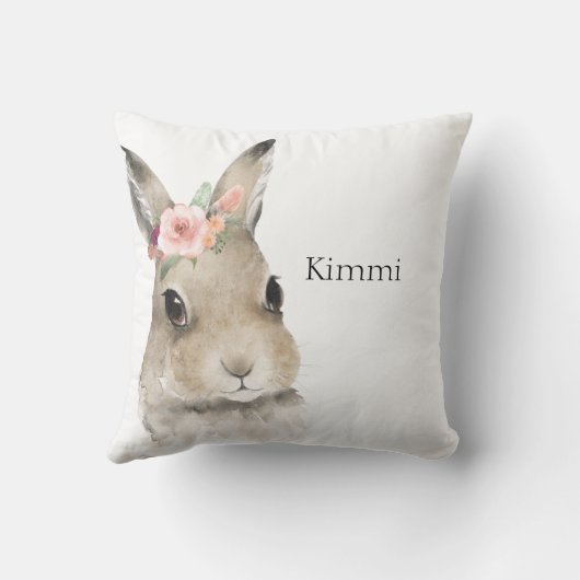 Bezeichnung der Waldtiere Kaninchenfarben Kissen (Rückseite)