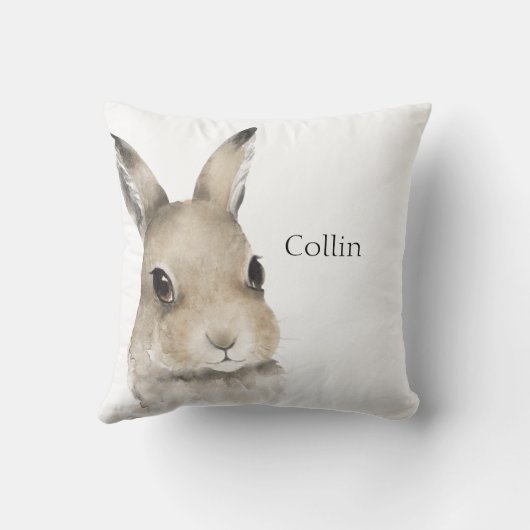 Bezeichnung der Waldtiere Kaninchenfarben Kissen (Rückseite)