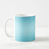 Bezeichnung des Blauen Sparkels Monogramm-Glitzer Kaffeetasse (Links)