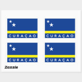 Bezeichnung des Curacao-Flaggenlandes Rechteckiger Aufkleber (Blatt)