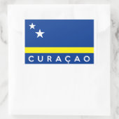 Bezeichnung des Curacao-Flaggenlandes Rechteckiger Aufkleber (Tasche)