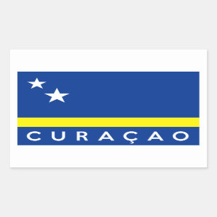 Bezeichnung des Curacao-Flaggenlandes Rechteckiger Aufkleber