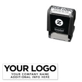 Bezeichnung des Firmennamens "Custom Inline Horizo Permastempel (Beispiel)