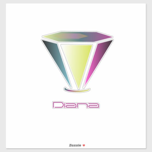 Bezeichnung des Firmennamens für ein Diamant-Logo Aufkleber (Blatt)