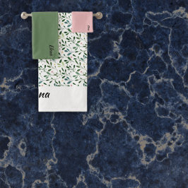 Bezeichnung des grünen Blattmusters Badhandtuch Set