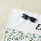 Bezeichnung des grünen Blattmusters Strandtuch (Beispiel)