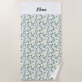 Bezeichnung des grünen Blattmusters Strandtuch (Vorderseite)