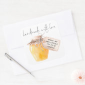 Bezeichnung des handgefertigten Apricot-Marmeladen Quadratischer Aufkleber (Umschlag)