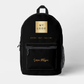 Bezeichnung des Logos für das Schwarze Gold Bedruckter Rucksack (Vorderseite)
