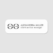 Bezeichnung des Logos Namensschild (Vorderseite)