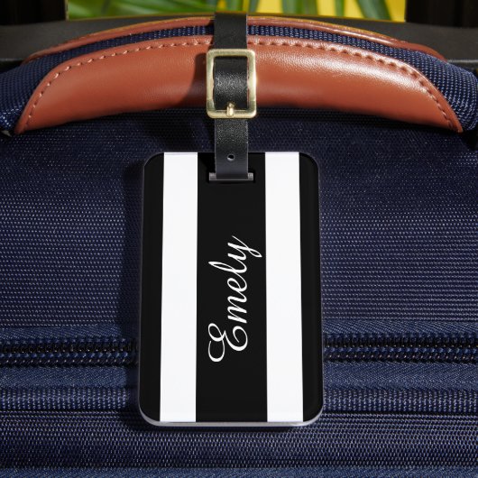 Bezeichnung des modernen Musters schwarz-weiß Stre Gepäckanhänger (Vorderseite Insitu 2)