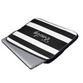 Bezeichnung des modernen Musters schwarz-weiß Stre Laptopschutzhülle (Vorne Knopf)