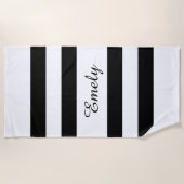 Bezeichnung des modernen Musters schwarz-weiß Stre Strandtuch (Vorderseite)