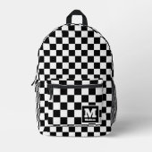 Bezeichnung des Monogramms in klassischem Schwarz/ Bedruckter Rucksack (Vorderseite)