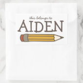 Bezeichnung des Stifts Rechteckiger Aufkleber (Tasche)