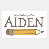 Bezeichnung des Stifts Rechteckiger Aufkleber (Vorderseite)