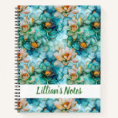 Bezeichnung des Wasserlilie-Musters Notizblock (Vorderseite)