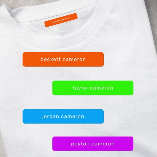 Bezeichnung Eisen auf hellen Bekleidungsetiketten Etiketten