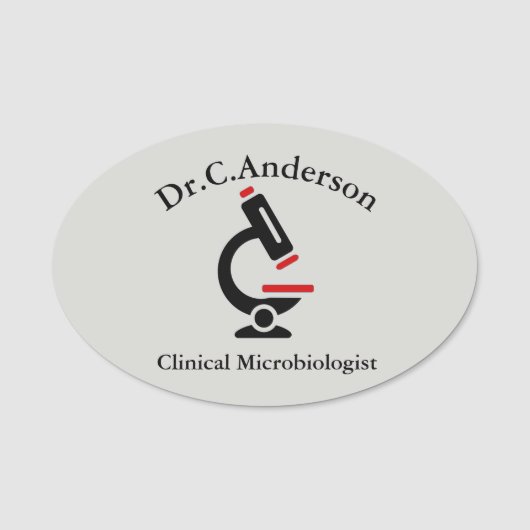 Bezeichnung für das Mikroskop Namensschild (Vorderseite)