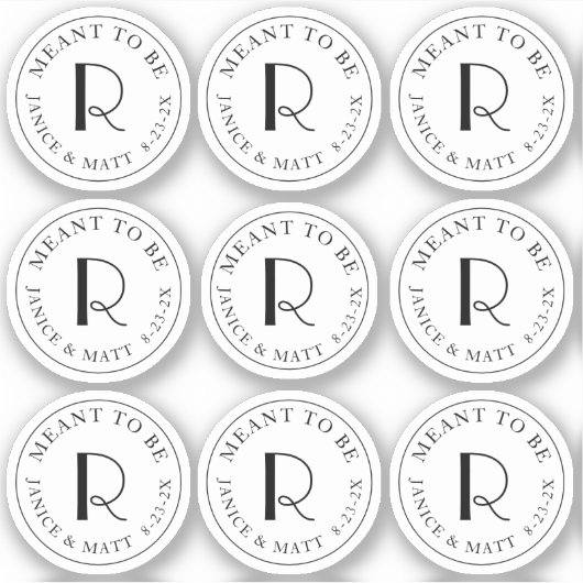 Bezeichnung für das Mini-Monogramm-Etikett mit Hoc Aufkleber (Vorderseite)